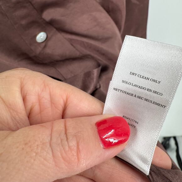 Rails Button Front Shirt Brown Satin-Like Long Sleeve Top Women’s XXL - Picture 5 of 7